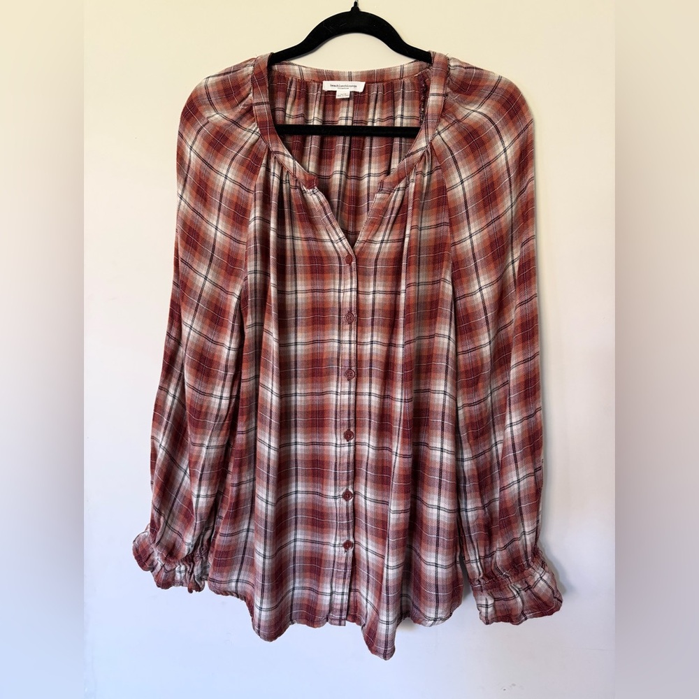 beachlunchlounge Plaid Button down Top
